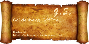 Goldenberg Sára névjegykártya